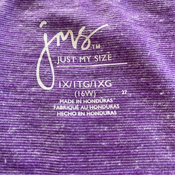 New Just My Size Purple Love Tunic Top size 1X 16W - Picture 2 of 4